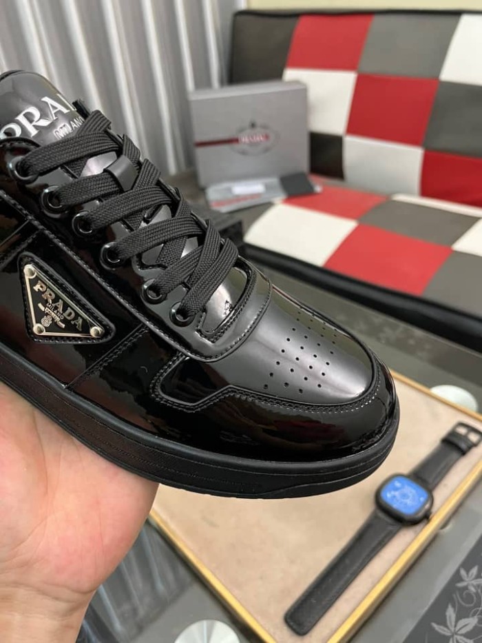 Prada Downtown patent leather sneakers Black