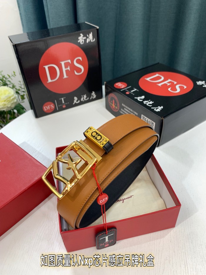 Streetwear Belt Ferragamo 321329 size:3.5cm