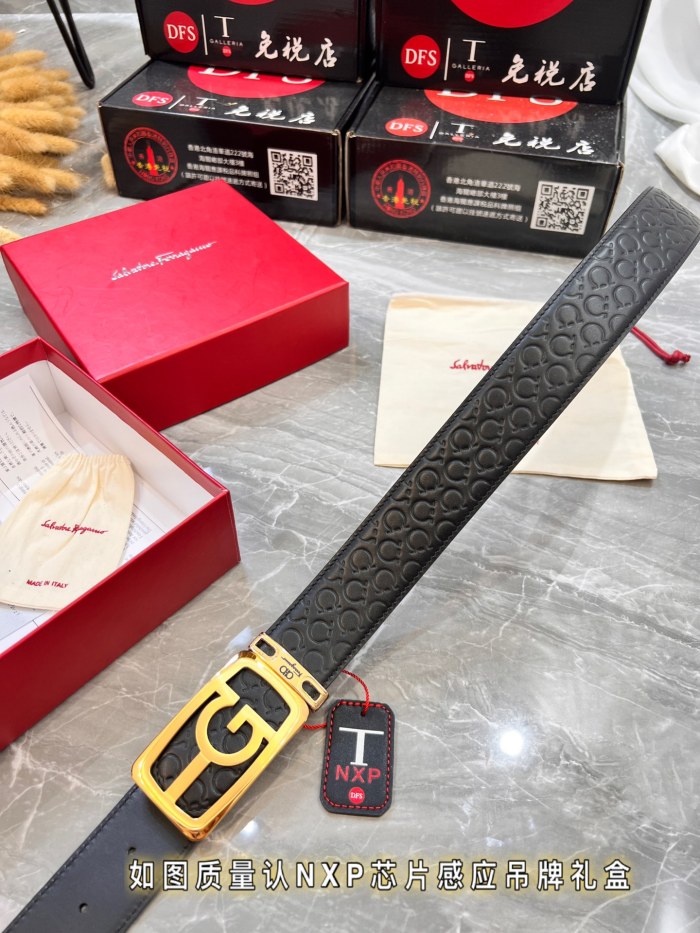 Streetwear Belt Ferragamo 320020 size:3.5cm