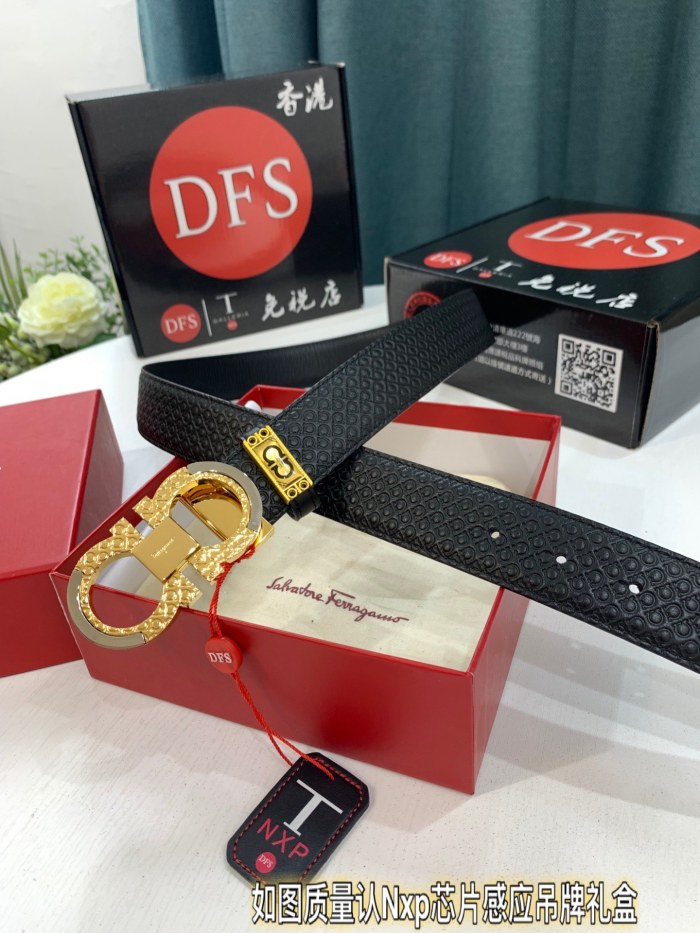 Streetwear Belt Ferragamo 319490 size:3.5cm