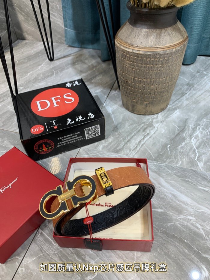Streetwear Belt Ferragamo 319538 size:3.5cm