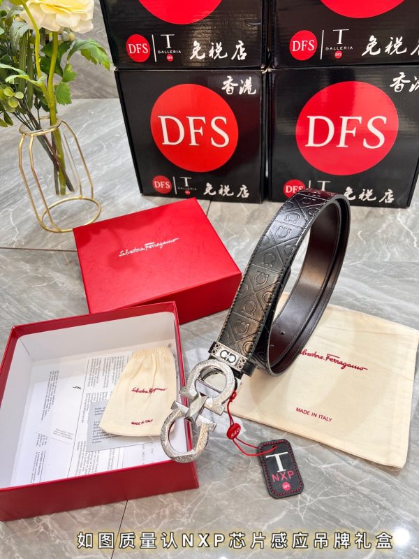 Streetwear Belt Ferragamo 319827 size:3.5cm