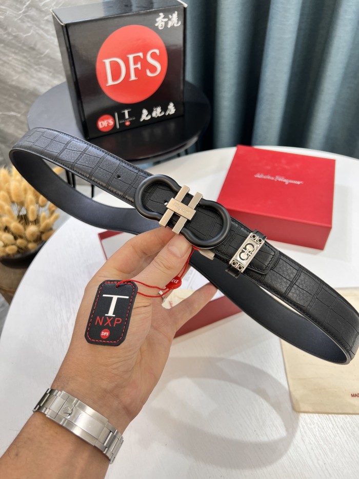 Streetwear Belt Ferragamo 319587 size:3.5cm