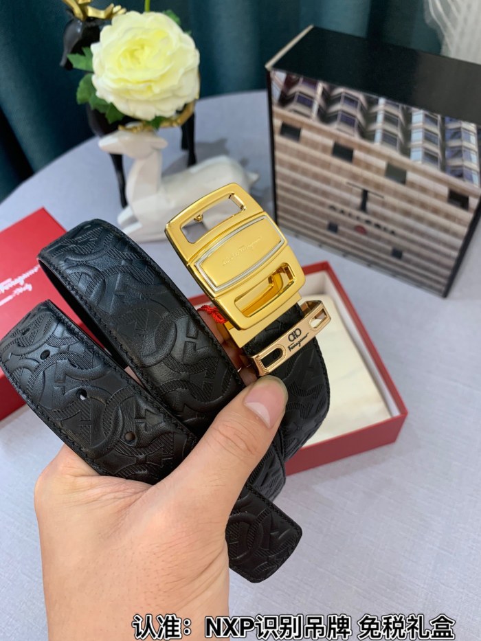 Streetwear Belt Ferragamo 319146 size:3.5cm