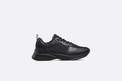 Dior B25 RUNNER SNEAKER Black Smooth Calfskin and Dior Oblique Jacquard