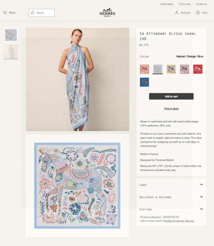 Streetwear Scarf Hermes 329442 size：140cm*140cm