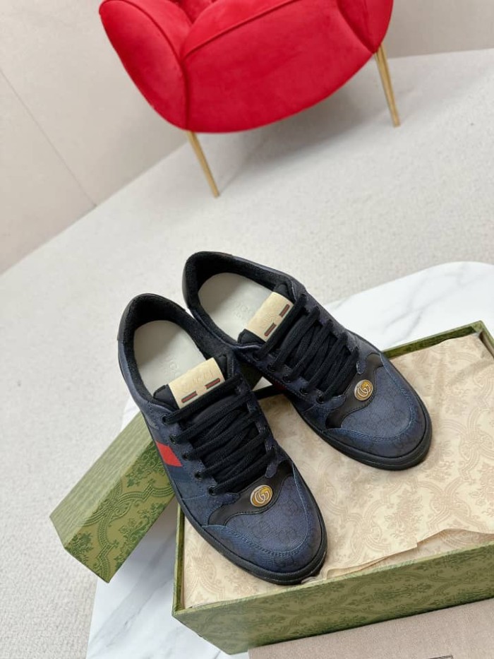 GUCCI Screener Gg-Supreme Sneakers Navy Multi