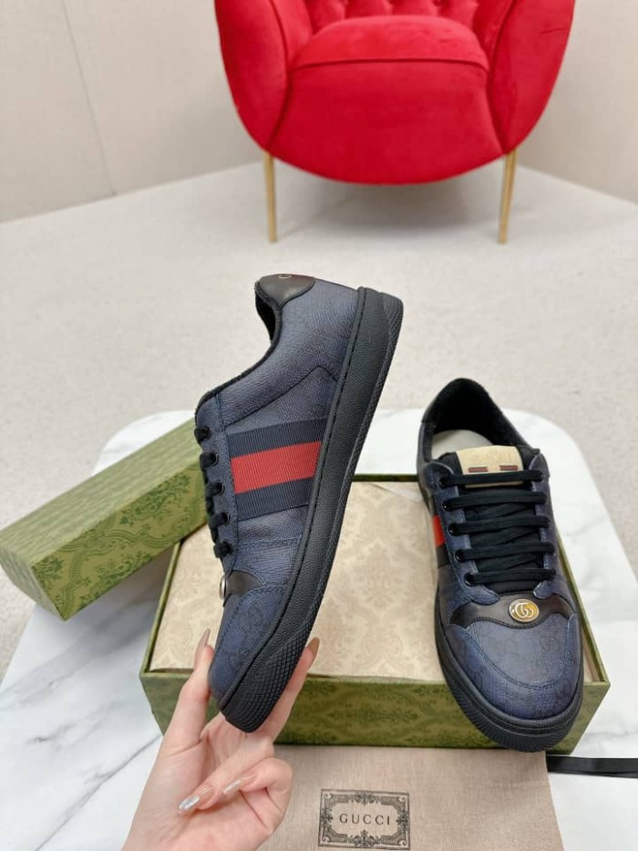 GUCCI Screener Gg-Supreme Sneakers Navy Multi
