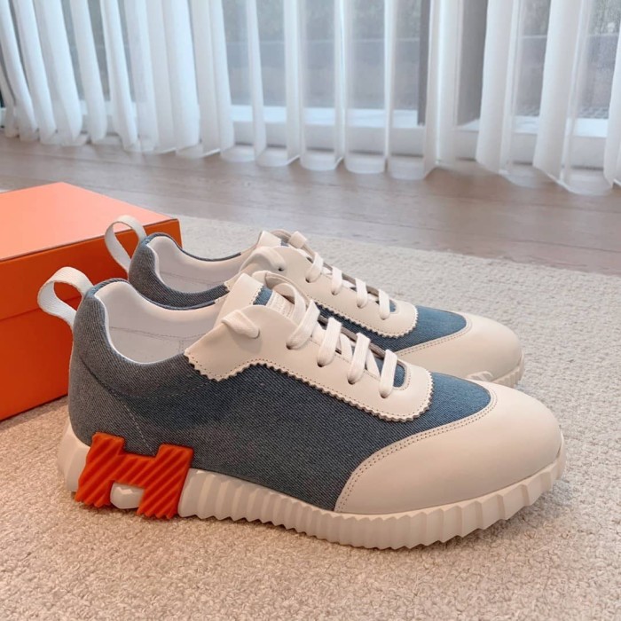 Hermès Bouncing sneaker Bleu Clair / Blanc