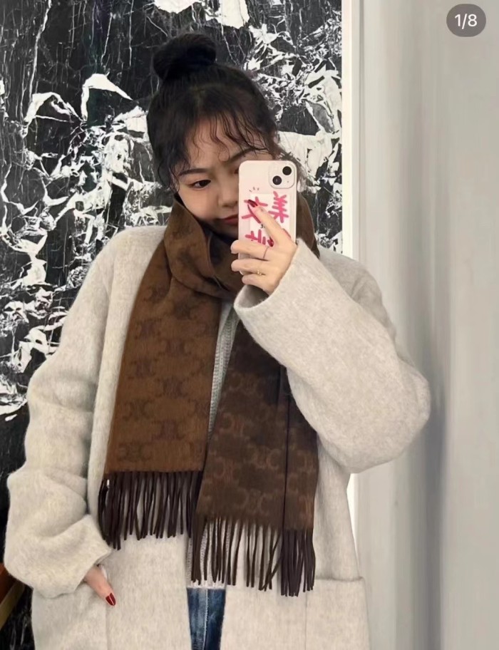 Streetwear Scarf CELINE 328972 size:180*35cm