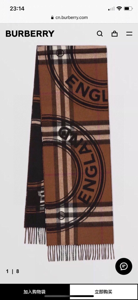 Streetwear Scarf Burberry 328789 SIZE:30*180cm
