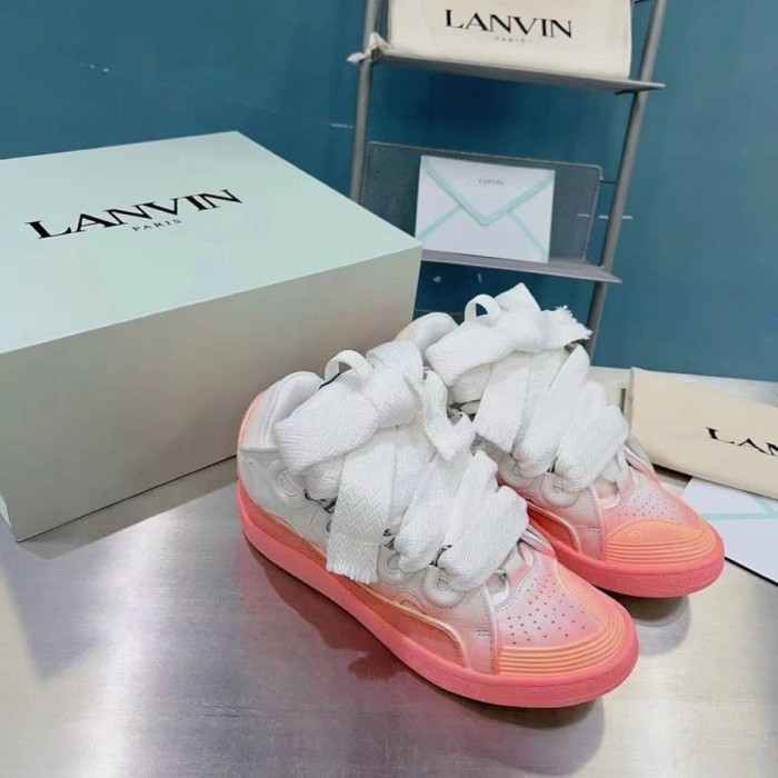Lanvin Leather Curb sneakers Pink White