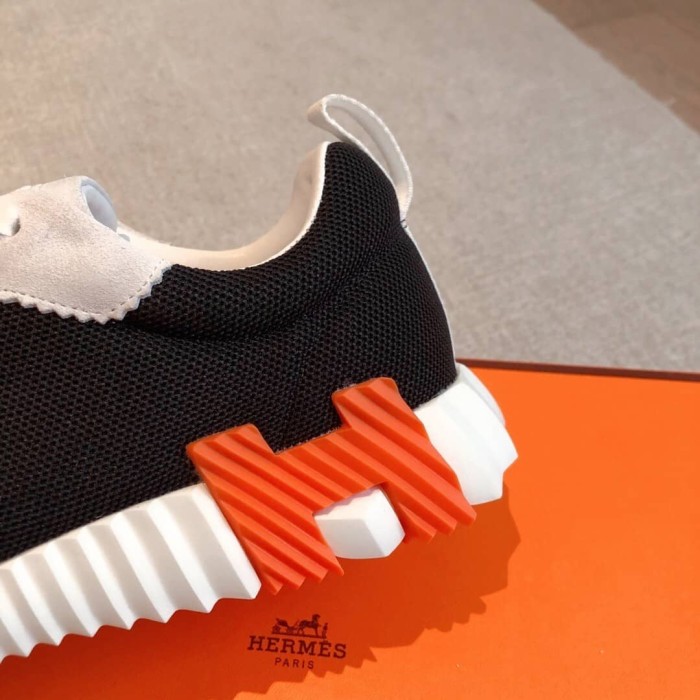 Hermes Bouncing sneaker Black White Orange