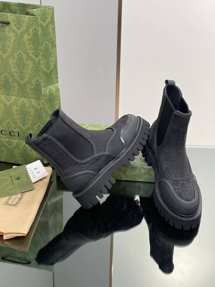Gucci GG CANVAS ANKLE BOOT Black