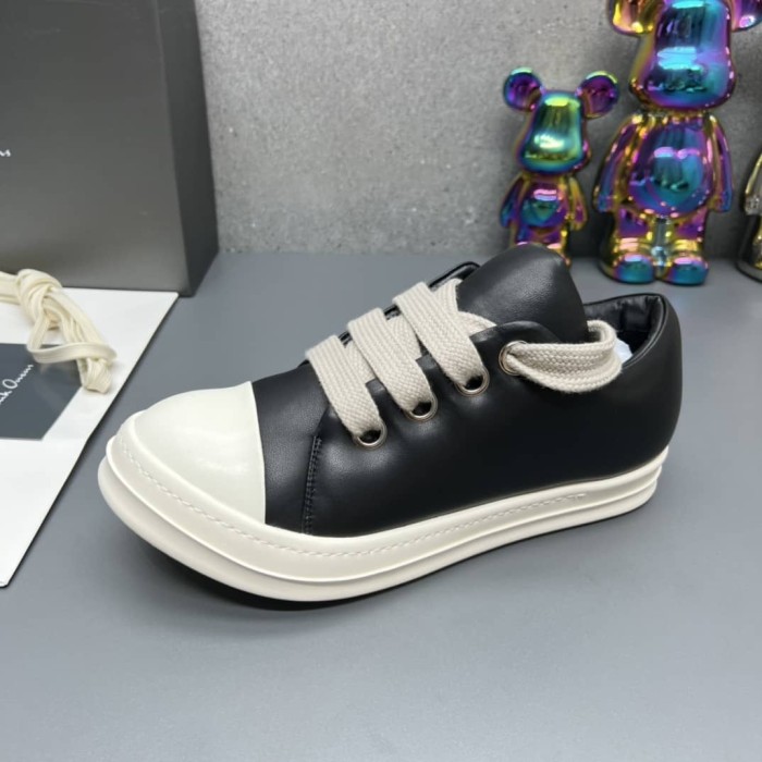 Rick Owens Jumbo Lace Padded Sneaks Low Black Milk