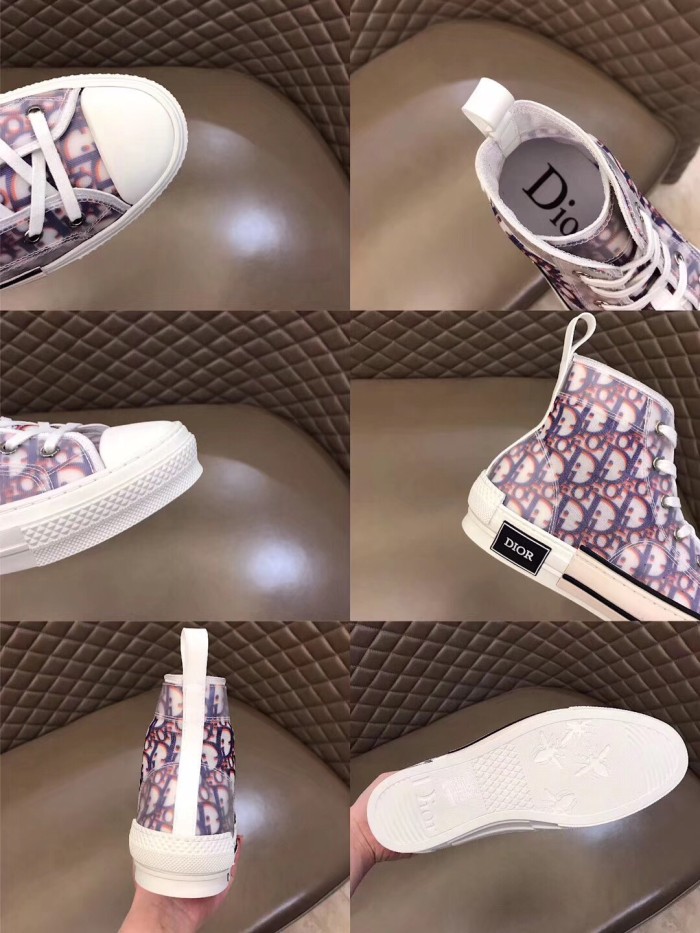 Dior B23 High Top Red Blue Oblique