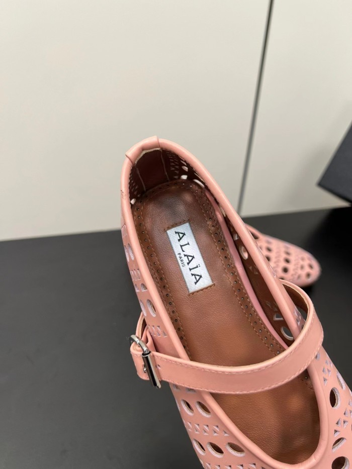alaia Hole leather pink orange