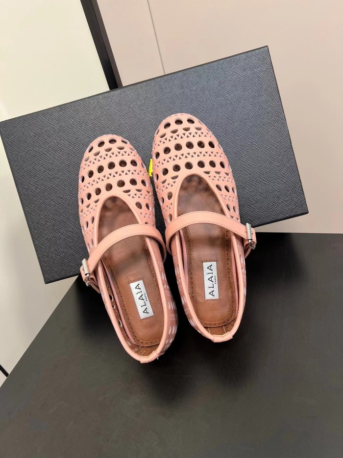 alaia Hole leather pink orange
