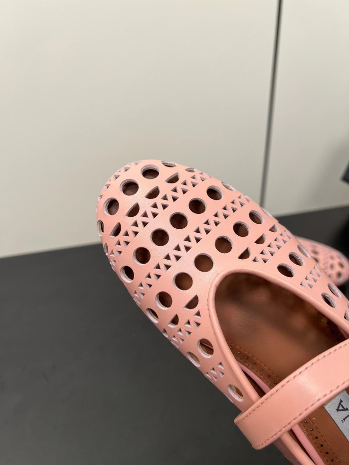 alaia Hole leather pink orange