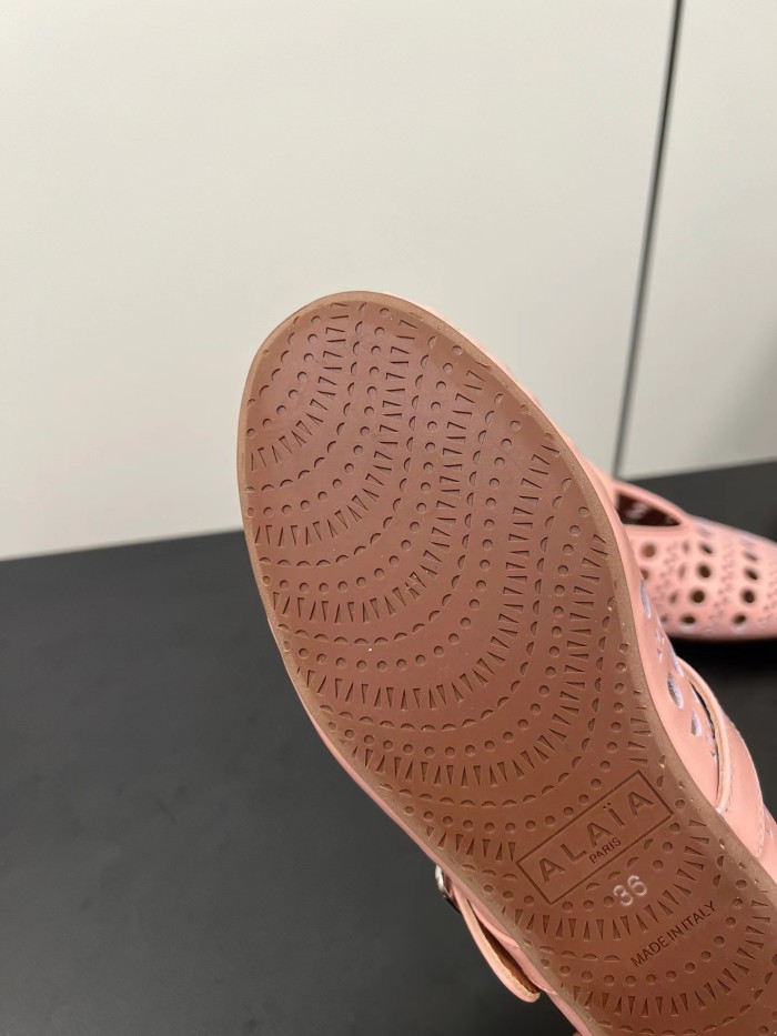 alaia Hole leather pink orange