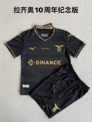 Adult Uniform 2023-2024 Lazio 10th Anniversary Black Soccer Jersey Shorts