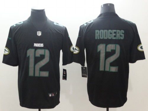 Green Bay Packers #12 RODGERS Black NFL Jersey