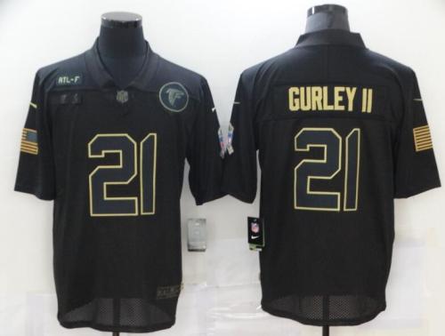 Atlanta Falcons 21 GURLEY II Black 2020 Salute To Service Limited Jersey