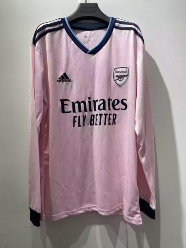 Long Sleeve 2022-2023 Arsenal Away Pink Soccer Jersey