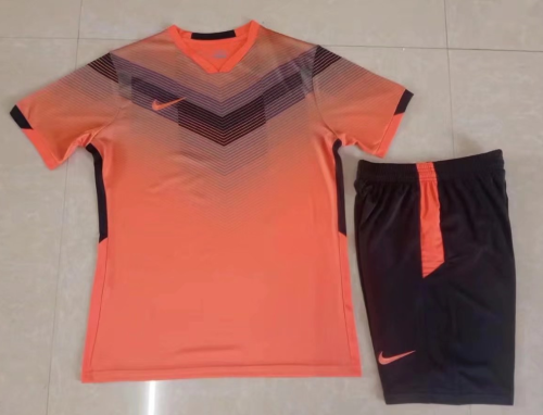 NK001 Orange Soccer Uniform DIY Custom Blank Jersey Shorts