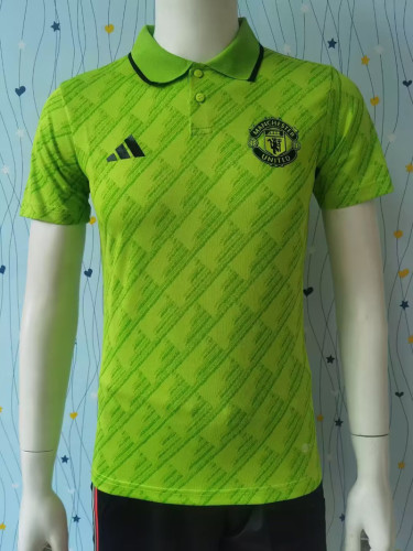 Player Version 2023-2024 Manchester United Green Soccer Polo