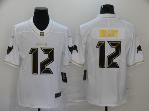 Tampa Bay Buccaneers 12 Tom Brady White Gold Vapor Untouchable Limited Jersey