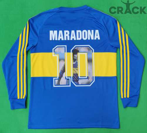 Long Sleeve Retro Jersey 1981 Boca Juniors 10 MARADONA Home Soccer Jersey