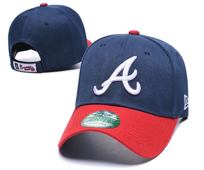 Atlanta Braves New Era Home Fitted Hat-Navy/Red Cap