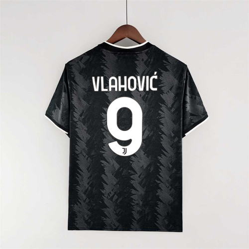 Fans Version 2022-2023 Juventus VLAHOVIC 9 Away Black Soccer Jersey