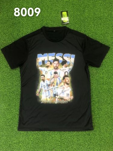 8009 Argentina Black Soccer T-shirt
