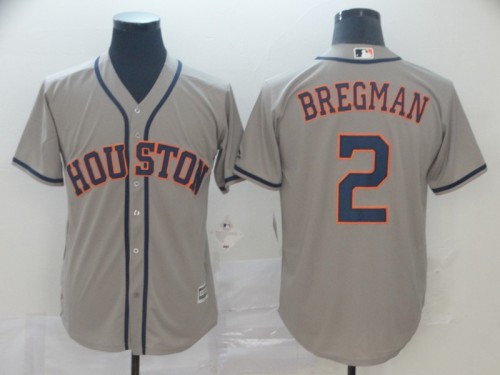 Houston Astros 2 ALEX BREGMAN Grey Cool Base Jersey