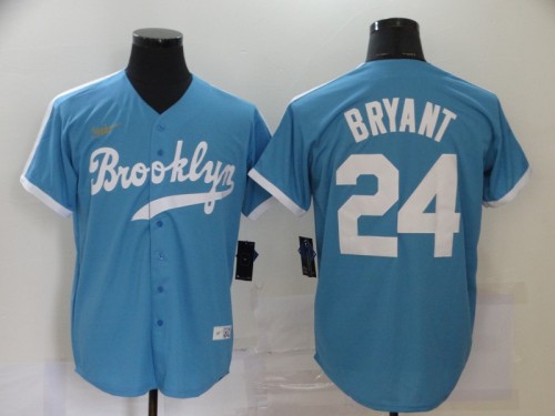 New Los Angeles Dodgers 24 BRYANT Light Blue Cool Base Jersey