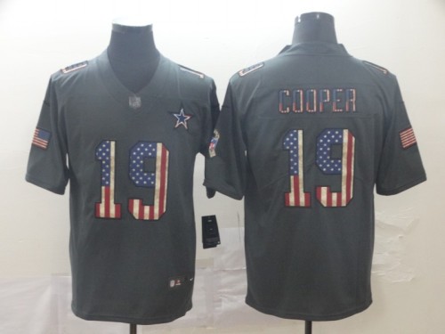 Dallas Cowboys 19 COOPER 2019 Black Salute To Service USA Flag Fashion Limited Jersey