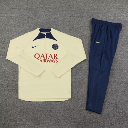 2023-2024 PSG Yellow Soccer Training Sweater and Pants