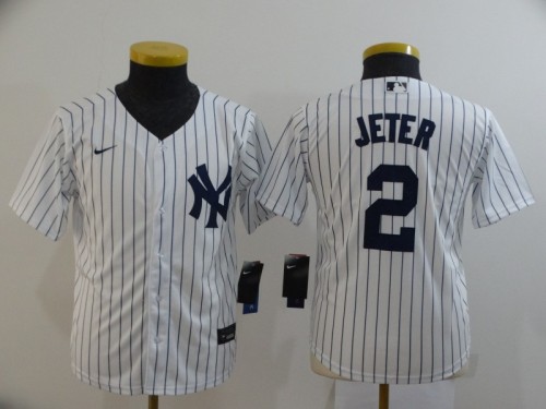 Youth Kids New York Yankees 2 JETER White 2020 Cool Base Jersey