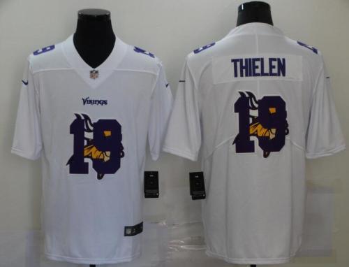 Vikings 19 Adam Thielen White Shadow Logo Limited Jersey