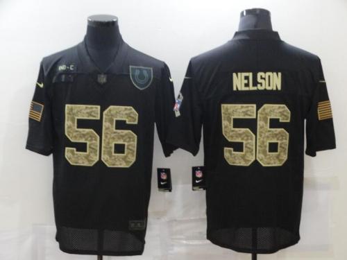 Indianapolis Colts 56 NELSON Black Camo 2020 Salute To Service Limited Jersey
