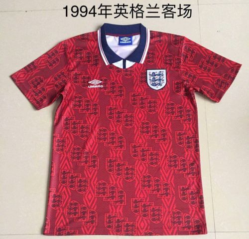 Retro Jersey England 1994 Away Red Soccer Jersey Vintage Football Shirt