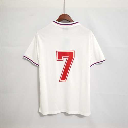 Retro Jersey 1980 England 7 Home White Vintage Soccer Jersey