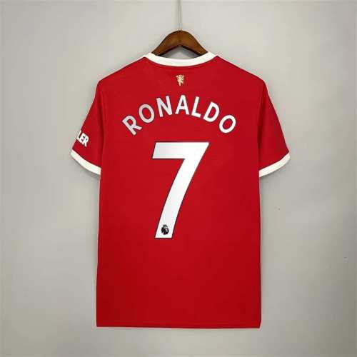 with EPL Lettering Fans Version 2021-2022 Manchester United RONALDO 7 Home Soccer Jersey