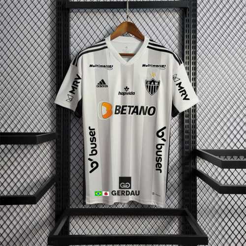 with all sponsors Fans Version 2022-2023 Atletico Mineiro Away White Soccer Jersey