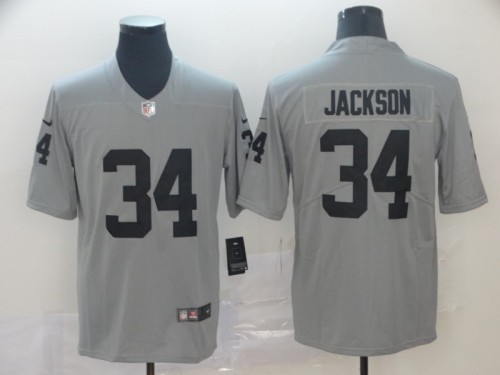 Oakland Raiders #34 JACKSON Grey/Black NFL Jersey
