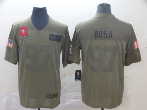 San Francisco 49ers 97 Nick Bosa 2019 Olive Salute To Service Limited Jersey