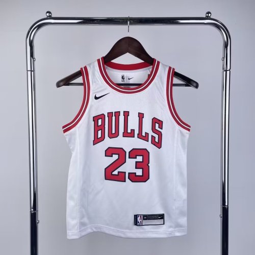 Youth Kids Basketball Shirt Chicago Bulls 23 JAMES White NBA Jersey