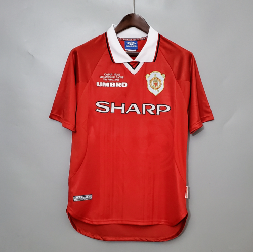 Retro Jersey 1999-2000 Manchester United Champions League version Home Soccer Jersey